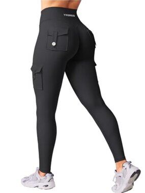 Women's Cargo Leggings with Pockets, Butt Lifting Yoga Pants, Squat Proof